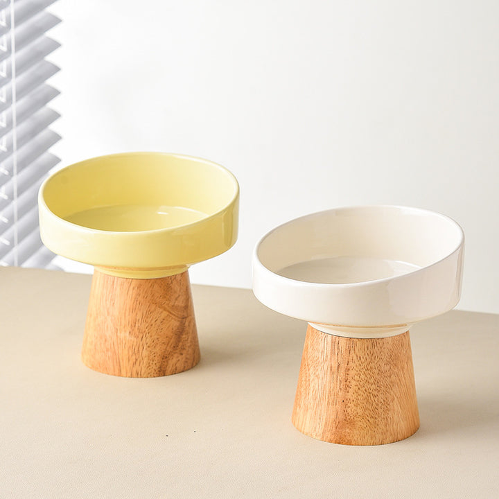 Pet Ceramic Elevated Feeding And Water Bowl Dish