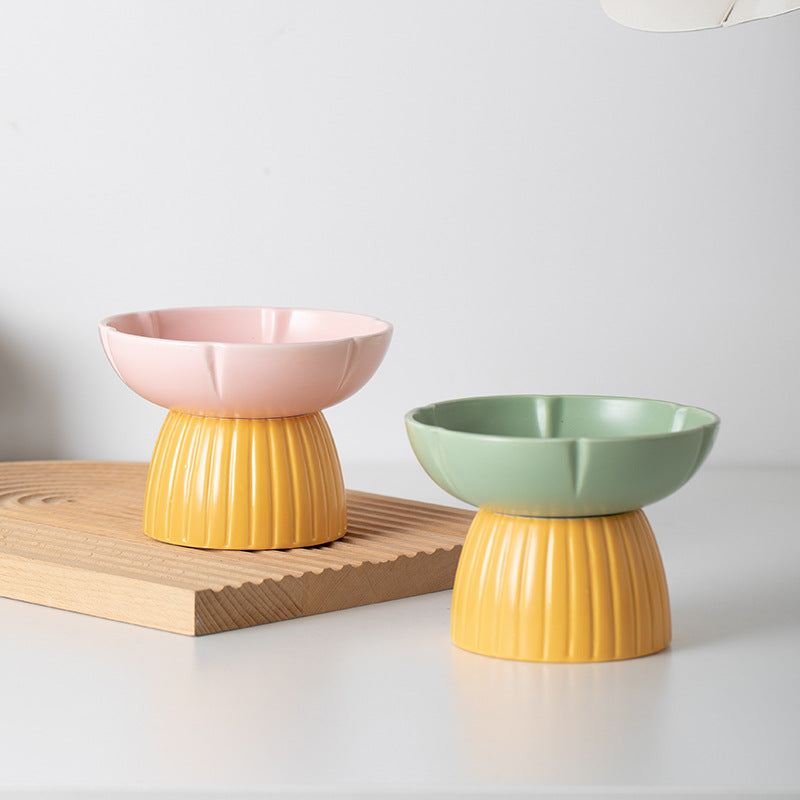 Macaron Style Ceramic Pet Feeding Bowl