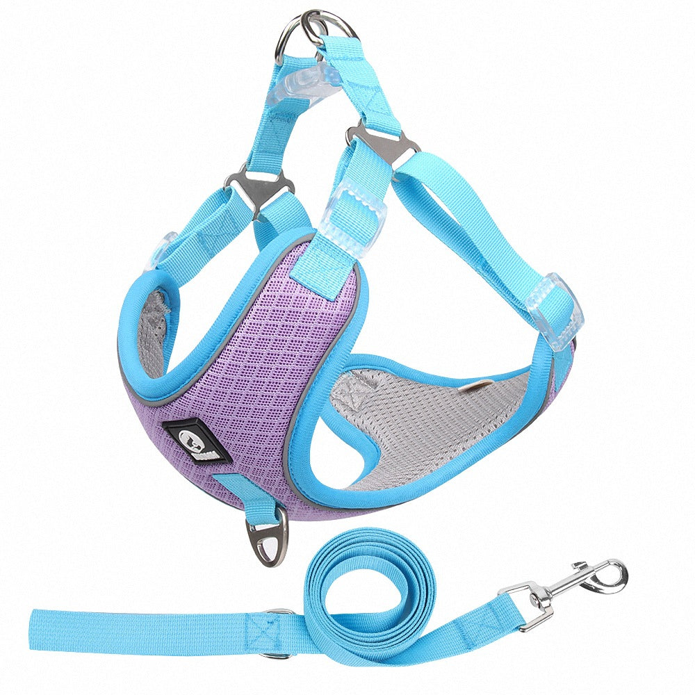 Breathable Adjustable Pet Harness With Leash
