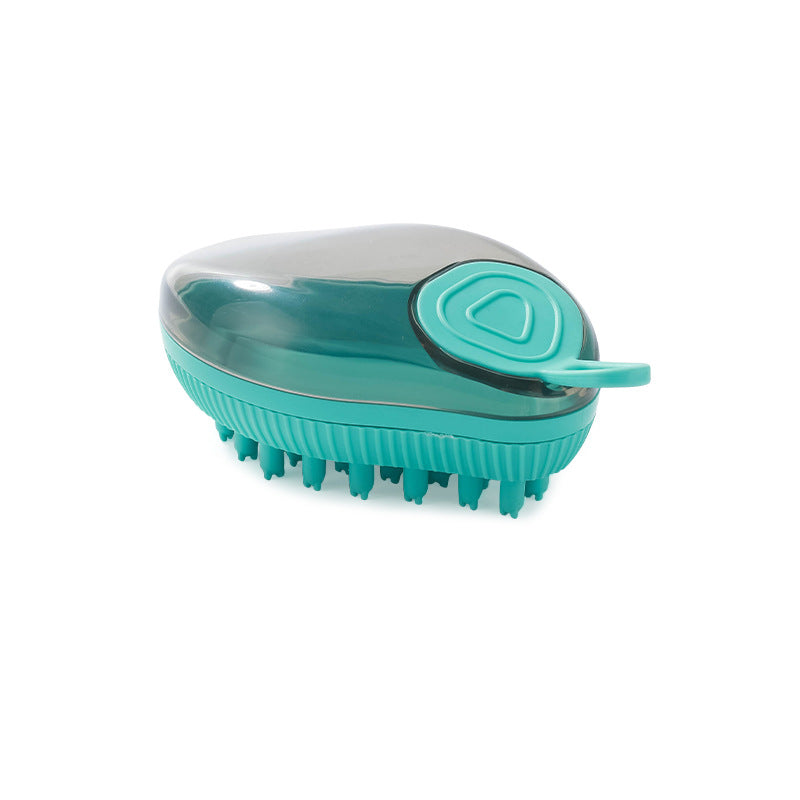 Pet Silicone Bath Massage Brush With Shampoo Dispenser