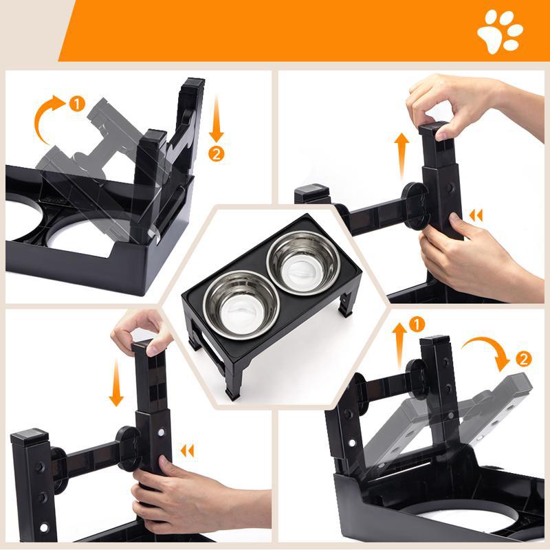Anti-Tumble Pet Feeding Bowl With Neck Support Stand
