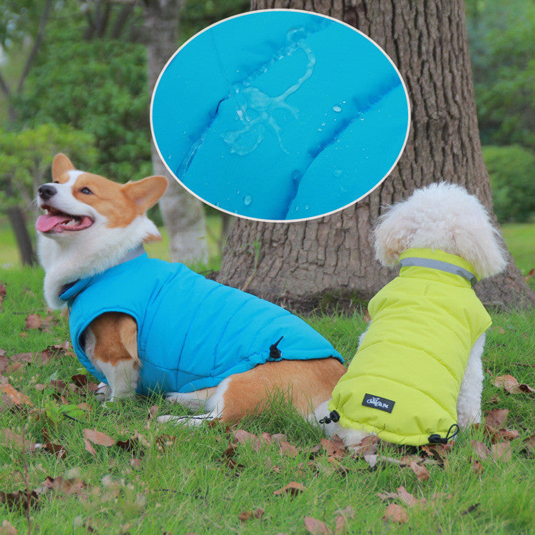 Pet Thickened Waterproof Outdoor Jacket Double Sided Reflective