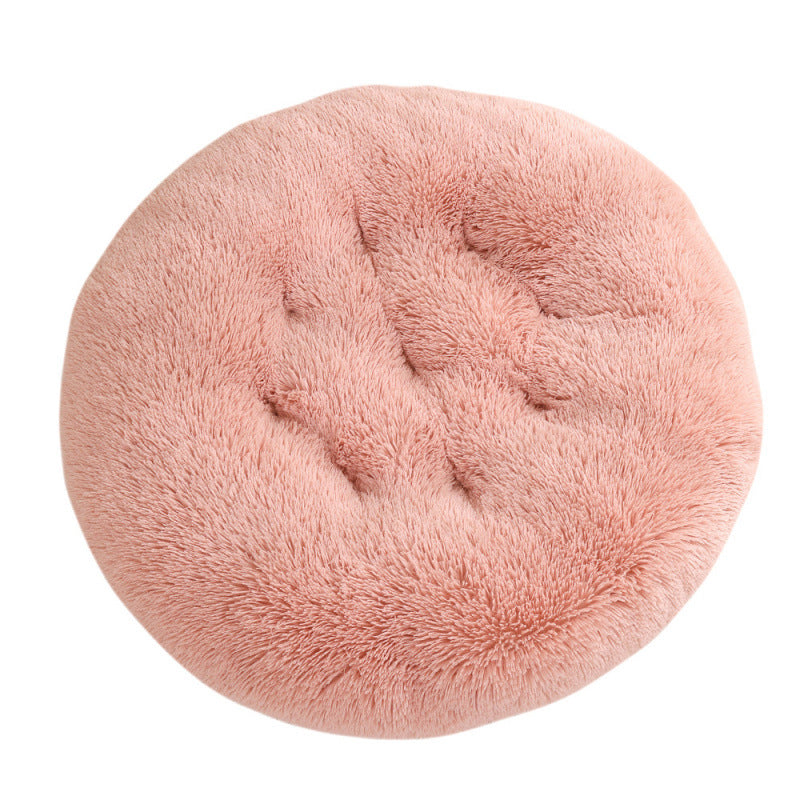 Round Plush Warm Pet Sleeping Mat Bed