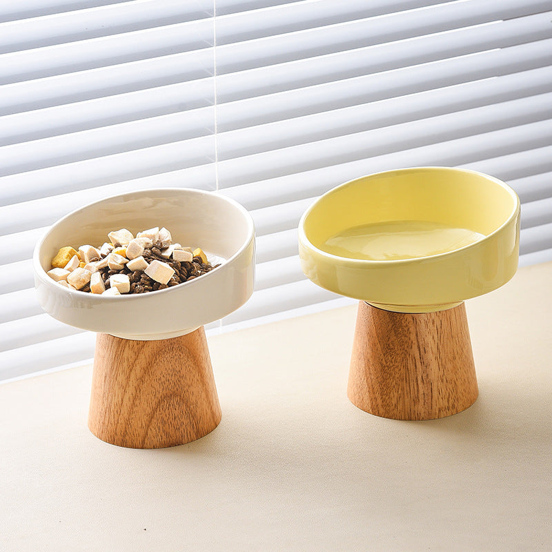 Pet Ceramic Elevated Feeding And Water Bowl Dish