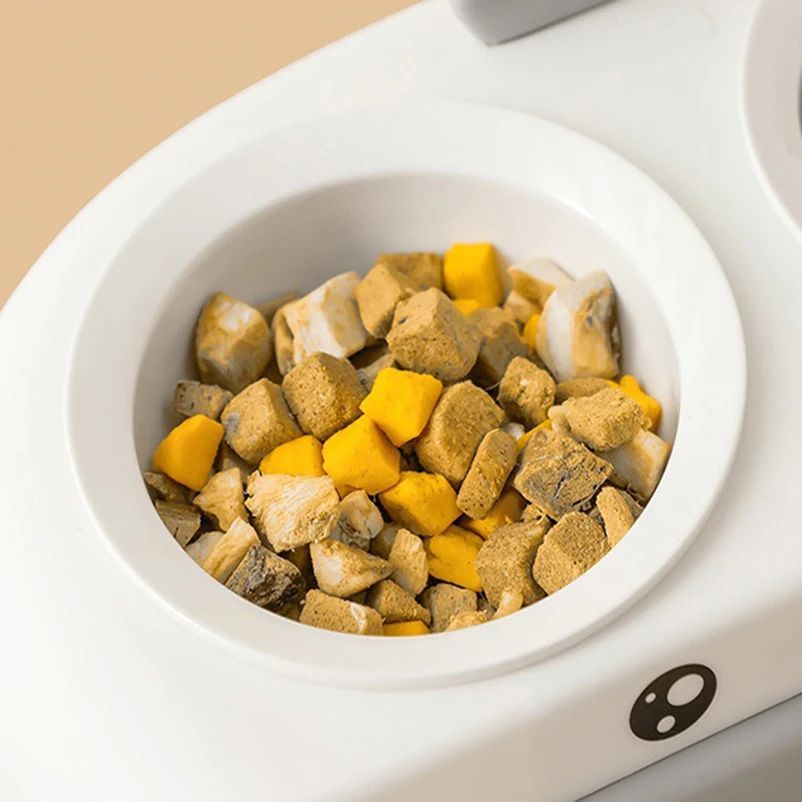 Duck Design Double Bowl Pet Feeding Tray With Water And Food Bowls