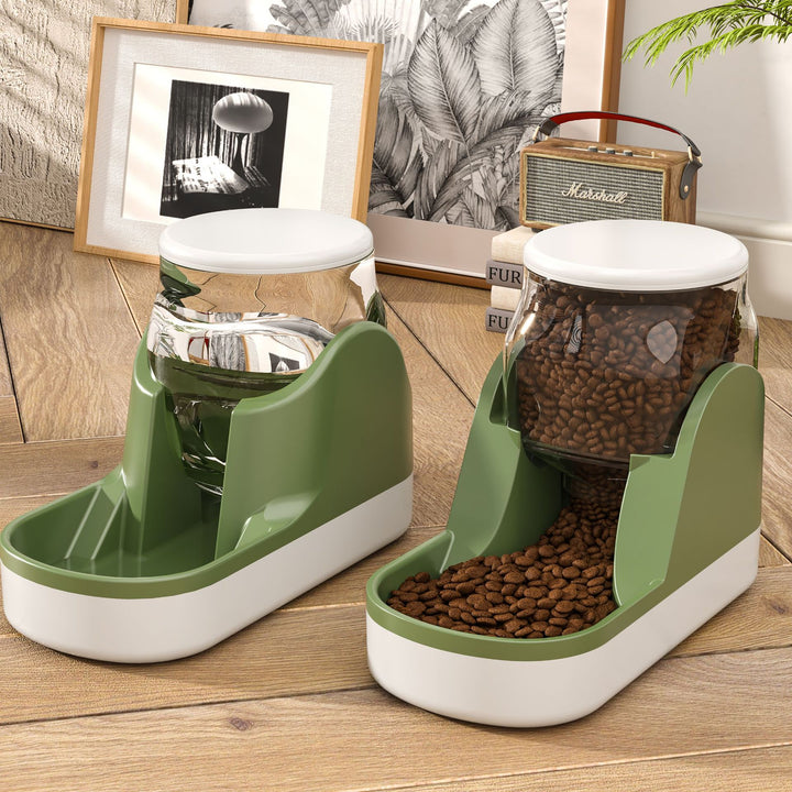 Pet Automatic Water Fountain Feeder Food Dispenser Bowl