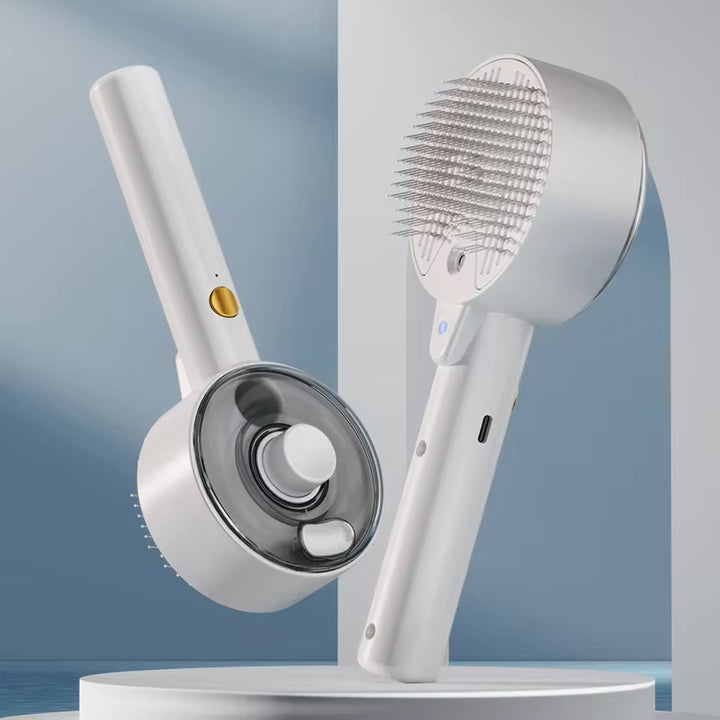 Electric Steam Pet Grooming Brush With Spray Massage Tool
