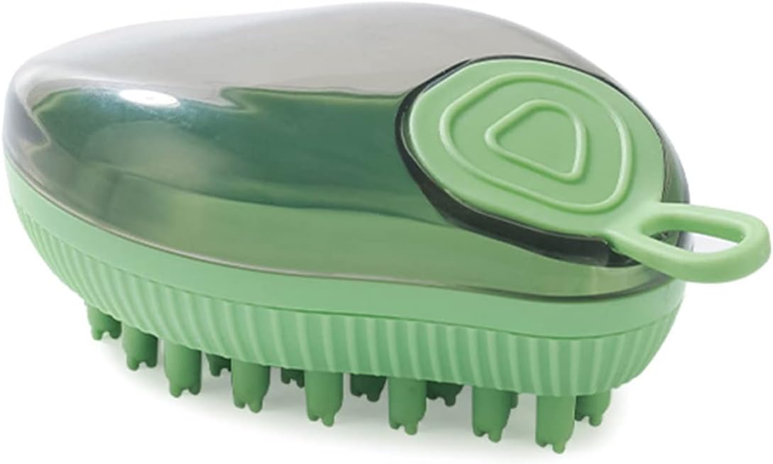 Pet Silicone Bath Massage Brush With Shampoo Dispenser