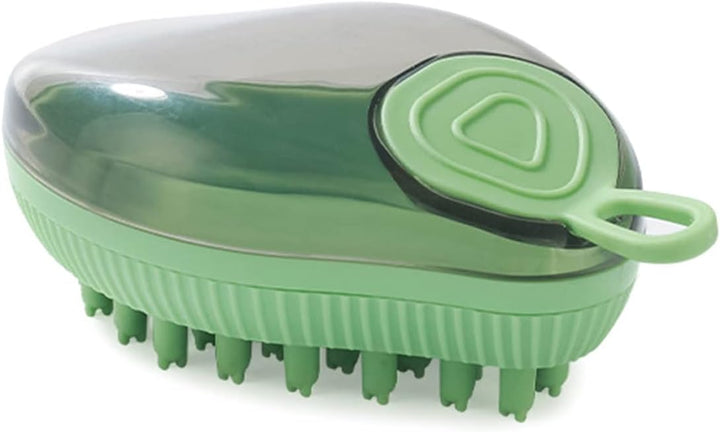 Pet Silicone Bath Massage Brush With Shampoo Dispenser