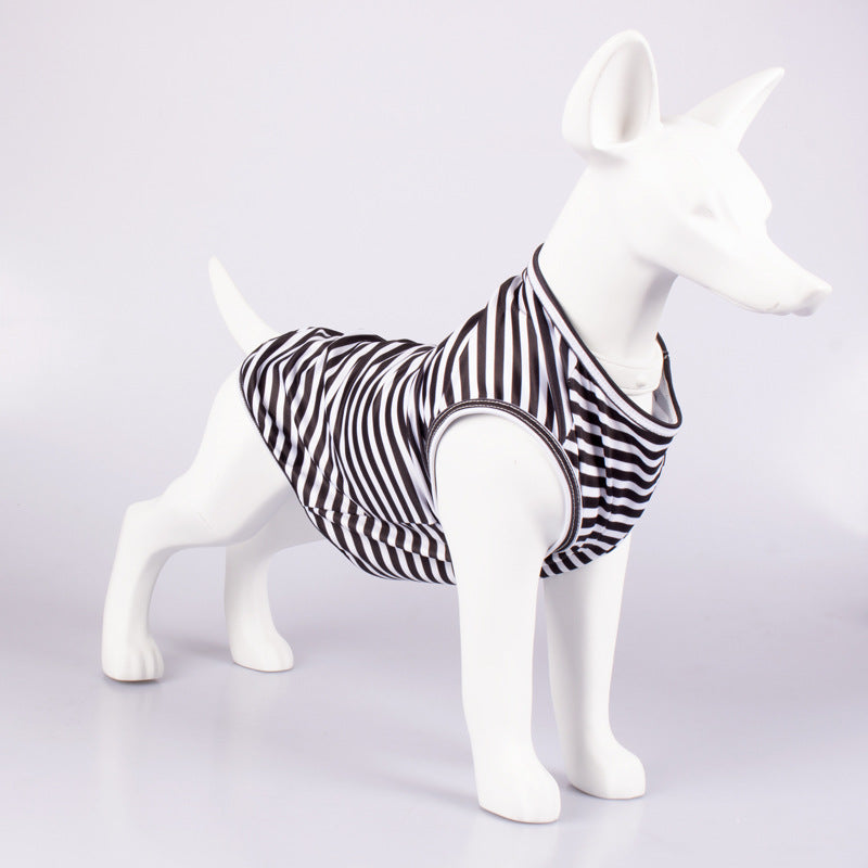 Pet Striped Crew Neck Tank T-Shirt Clothing