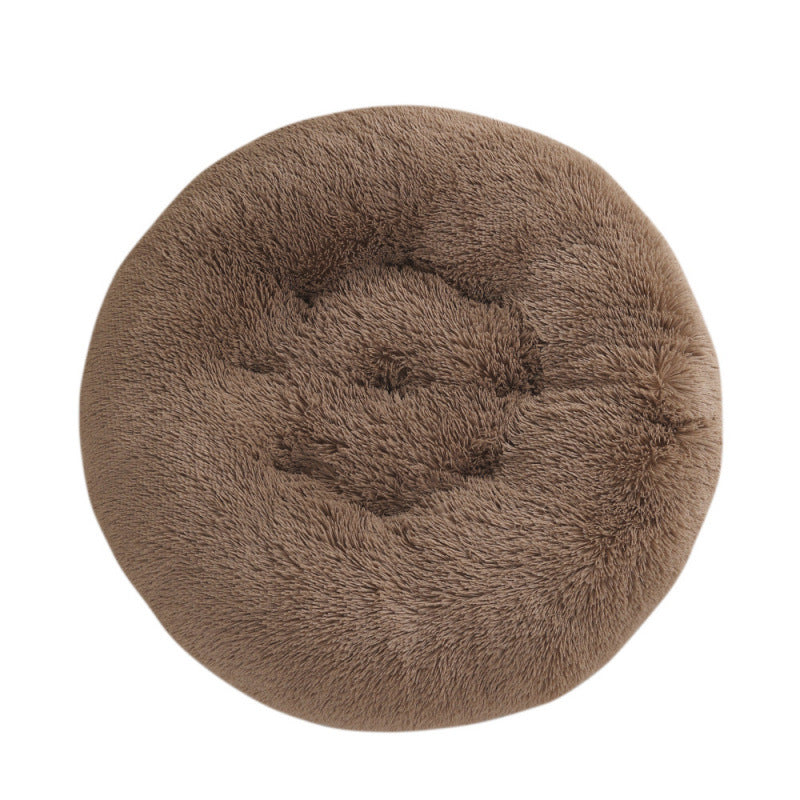 Round Plush Warm Pet Sleeping Mat Bed