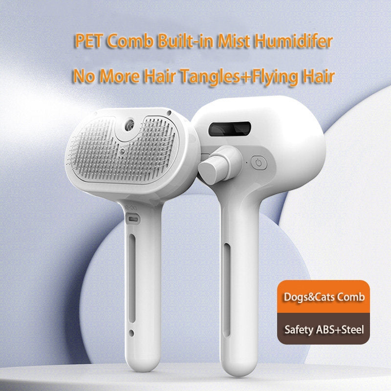 Self Cleaning Pet Grooming Comb With Mist Sprayer Tool