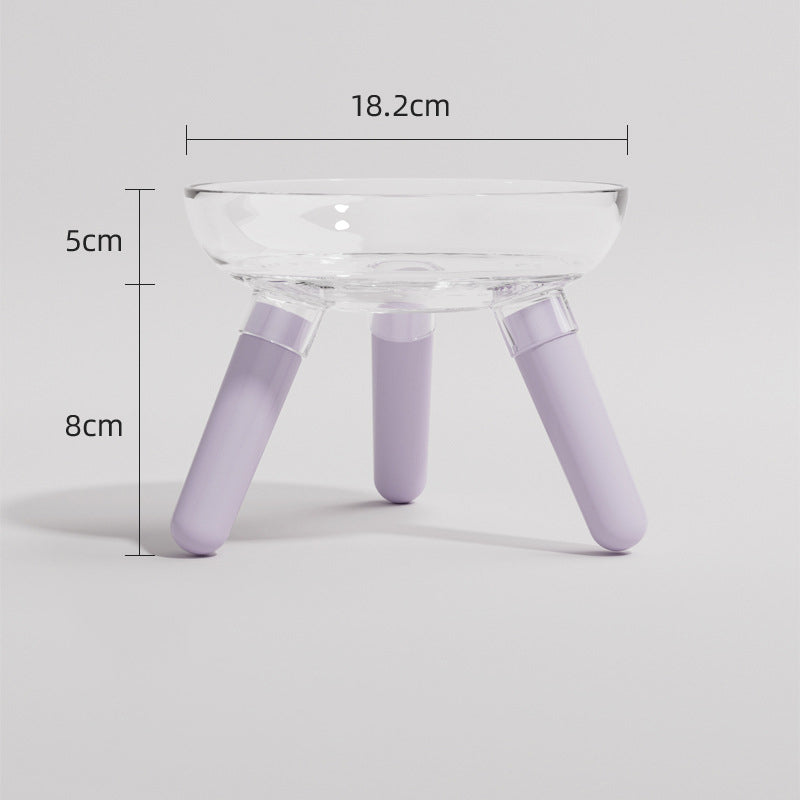 Anti-Tip Transparent Pet Feeding And Drinking Glass Bowl