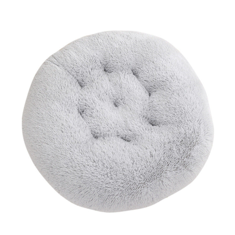 Round Plush Warm Pet Sleeping Mat Bed