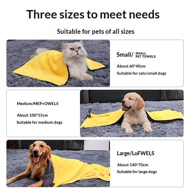 Pet Super Absorbent Quick Dry Bath Towel For Grooming