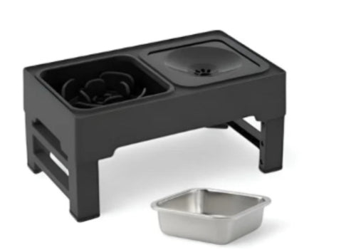 Adjustable Height Pet Double Stainless Bowl Stand