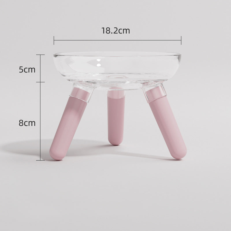 Anti-Tip Transparent Pet Feeding And Drinking Glass Bowl