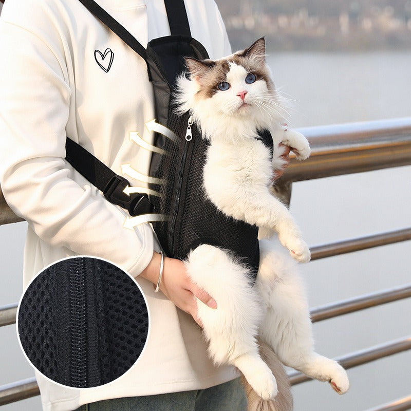 Breathable Adjustable Pet Backpack Carrier For Travel And Hiking