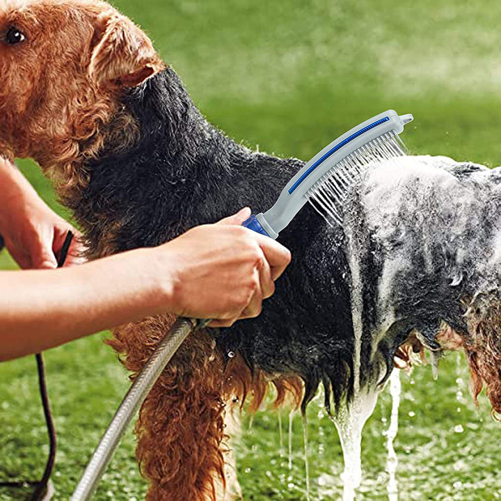 Pet Bath Brush With Water Hose Attachment