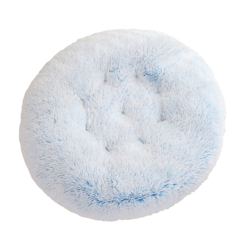 Round Plush Warm Pet Sleeping Mat Bed