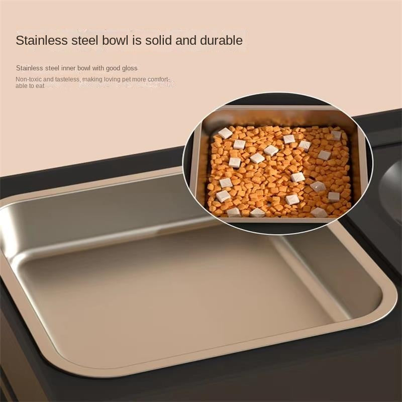 Adjustable Height Pet Double Stainless Bowl Stand