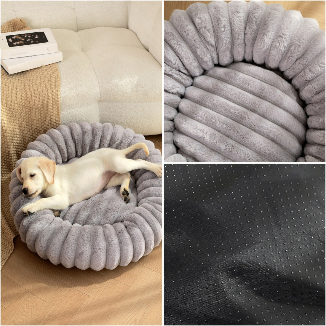 Pet Plush Round Winter Warm Kennel Mat Bed