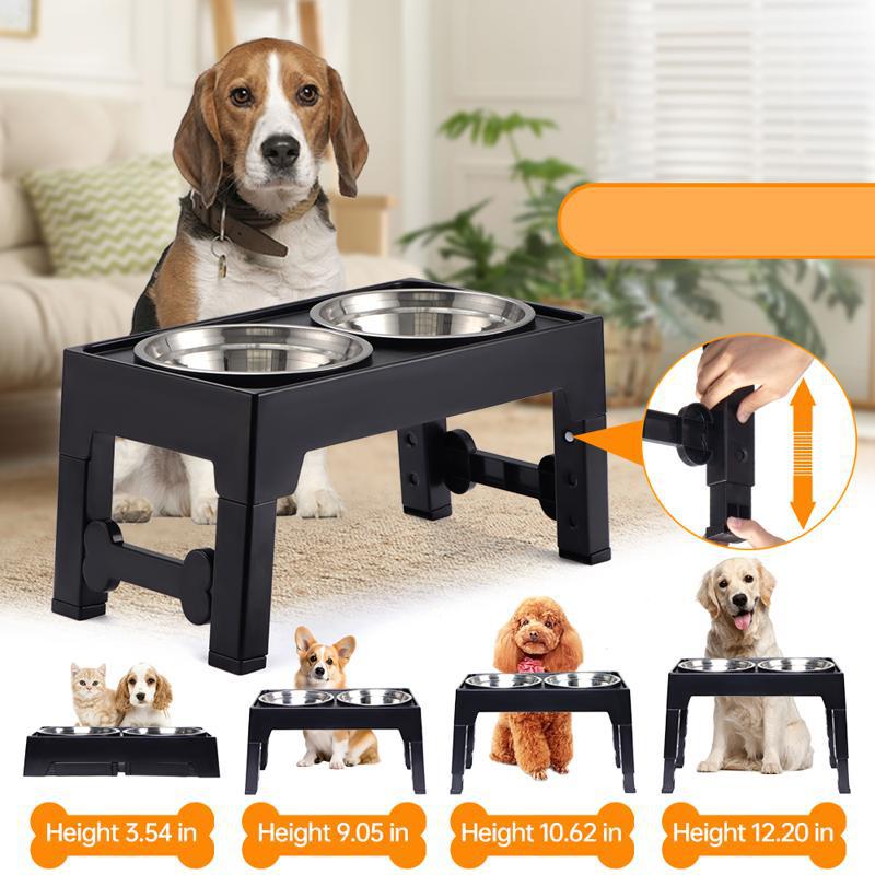 Anti-Tumble Pet Feeding Bowl With Neck Support Stand