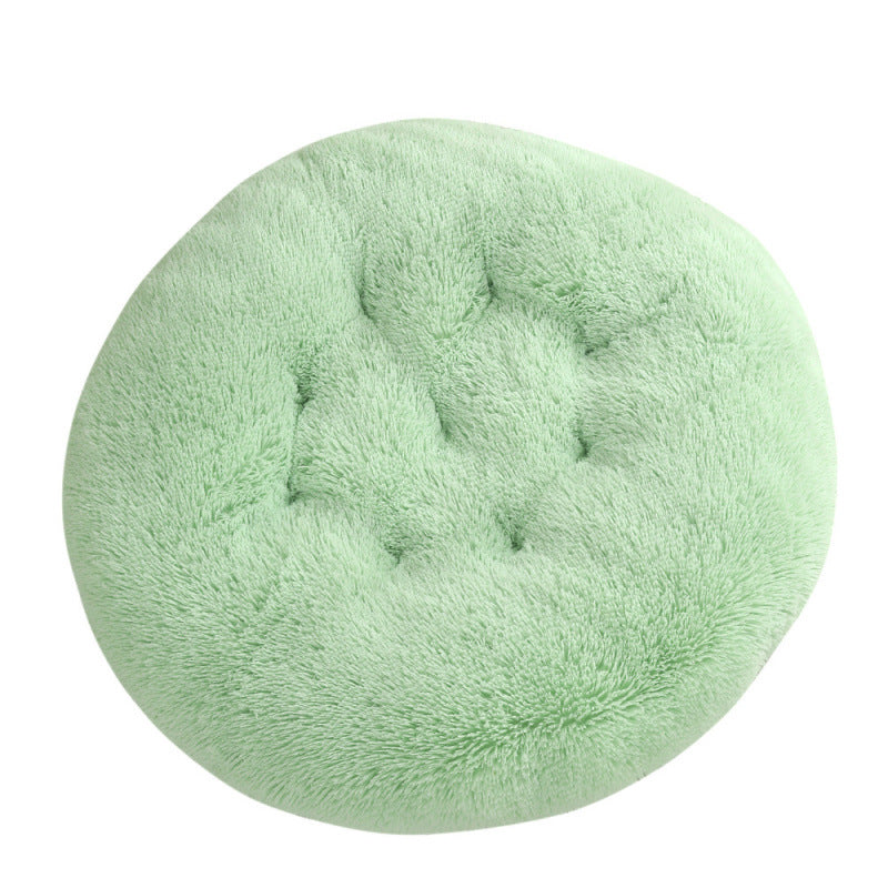 Round Plush Warm Pet Sleeping Mat Bed