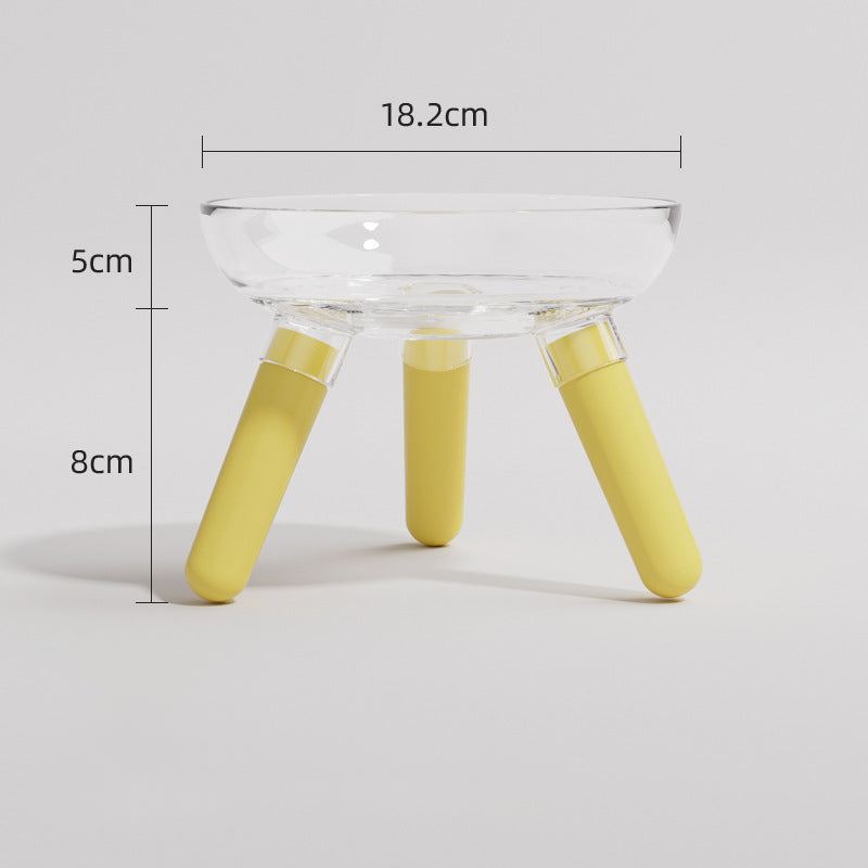 Anti-Tip Transparent Pet Feeding And Drinking Glass Bowl