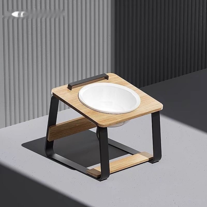 Pet Ceramic Double Bowl Elevated Feeding Stand