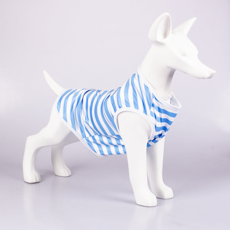 Pet Striped Crew Neck Tank T-Shirt Clothing
