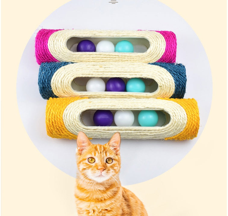 Pet Sisal Drum Three Piece Interactive Toy