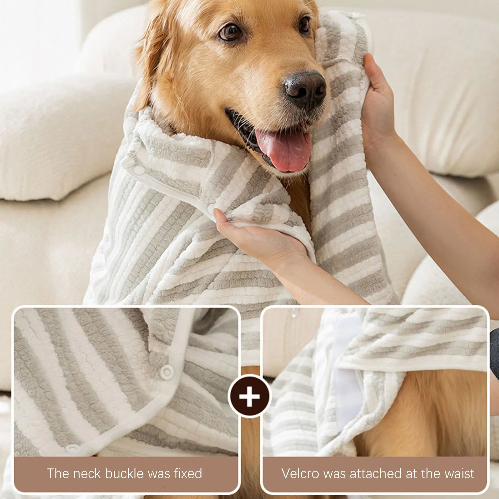 Pet Ultra Absorbent Quick Dry Bath Towel Thickened Bathrobe