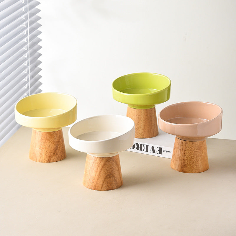 Pet Ceramic Elevated Feeding And Water Bowl Dish