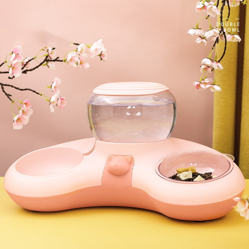 Crescent Automatic Pet Feeding And Drinking Double Bowl