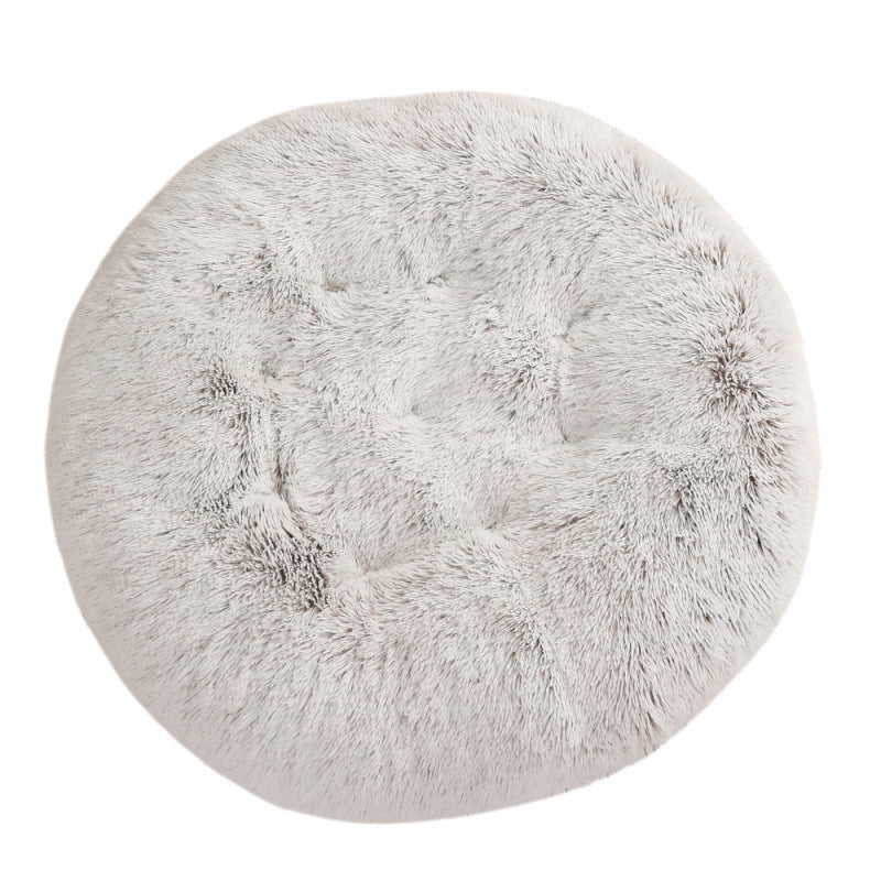 Round Plush Warm Pet Sleeping Mat Bed
