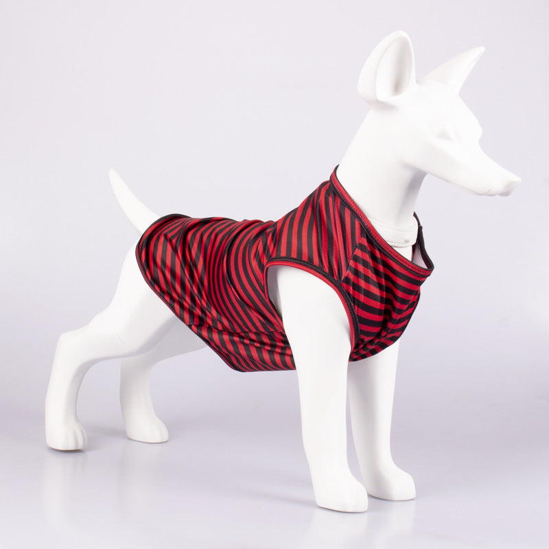 Pet Striped Crew Neck Tank T-Shirt Clothing