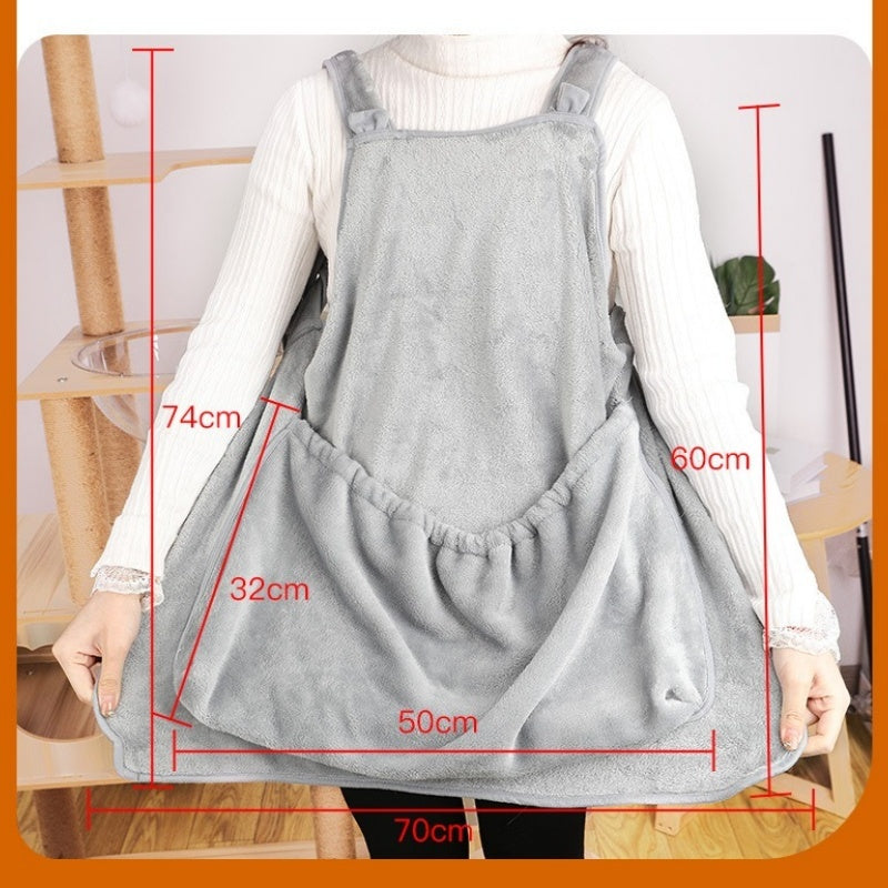Plush Pet Carrier Apron Chest Bag For Travel